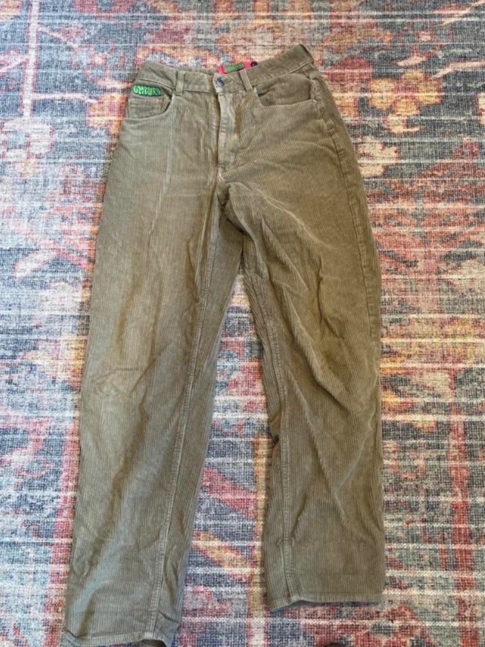 Green corduroy pants